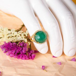 SUSAN HANOVER GOLD & GREEN CLASSIC RING | WOMENS